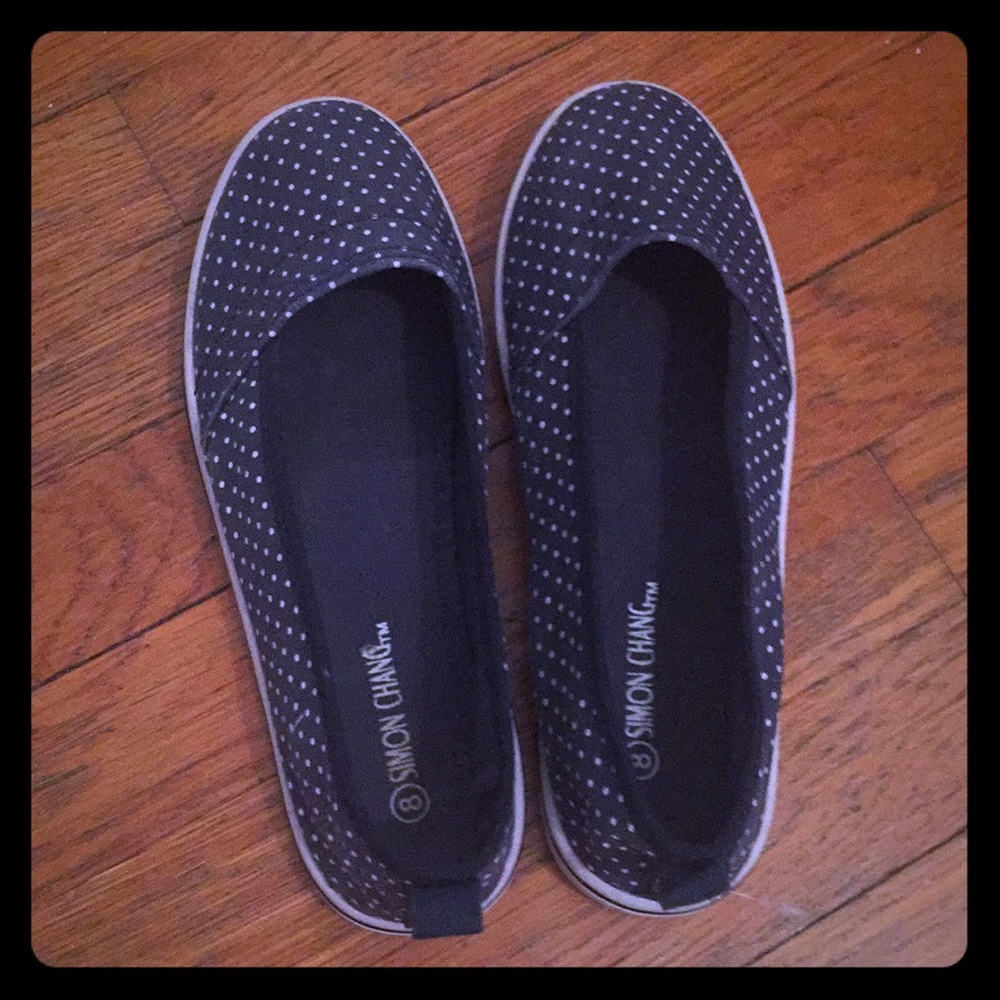 Simon Chang Blue Polka Dot Slip-On